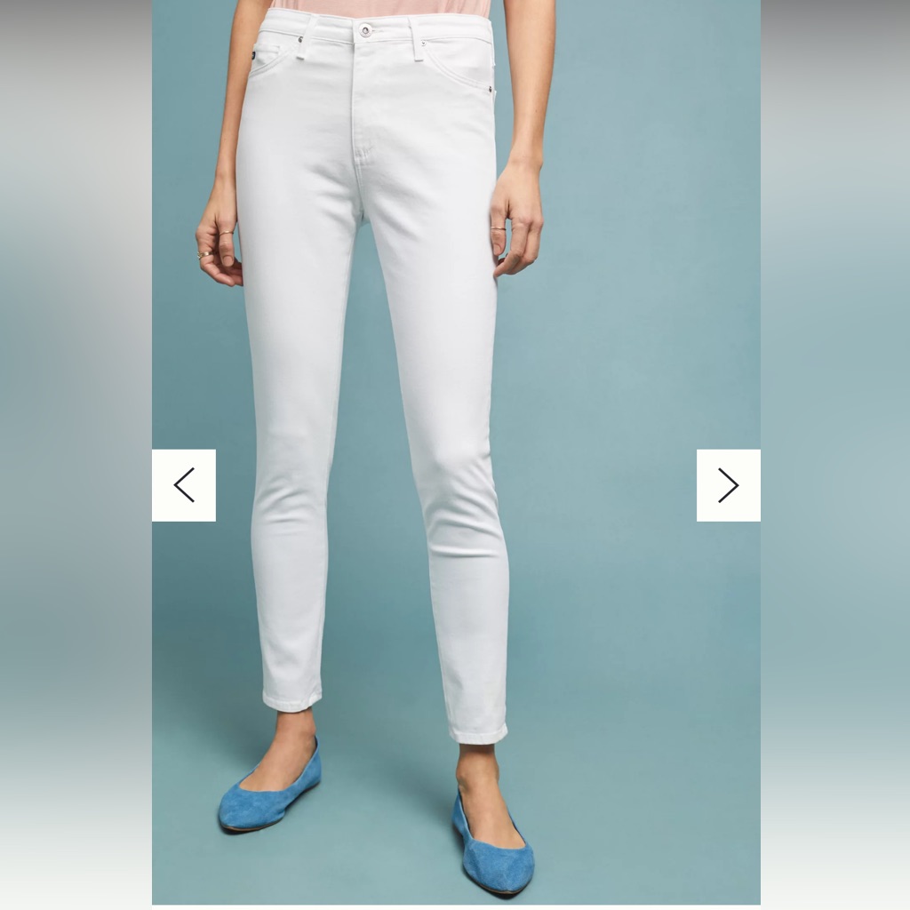 Ag Adriano Goldschmied The Abbey Ankle White Jeans Size25